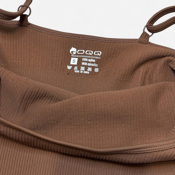 OQQ Brown Ribbed Strappy Bodysuit Size Small - Picture 3 of 4